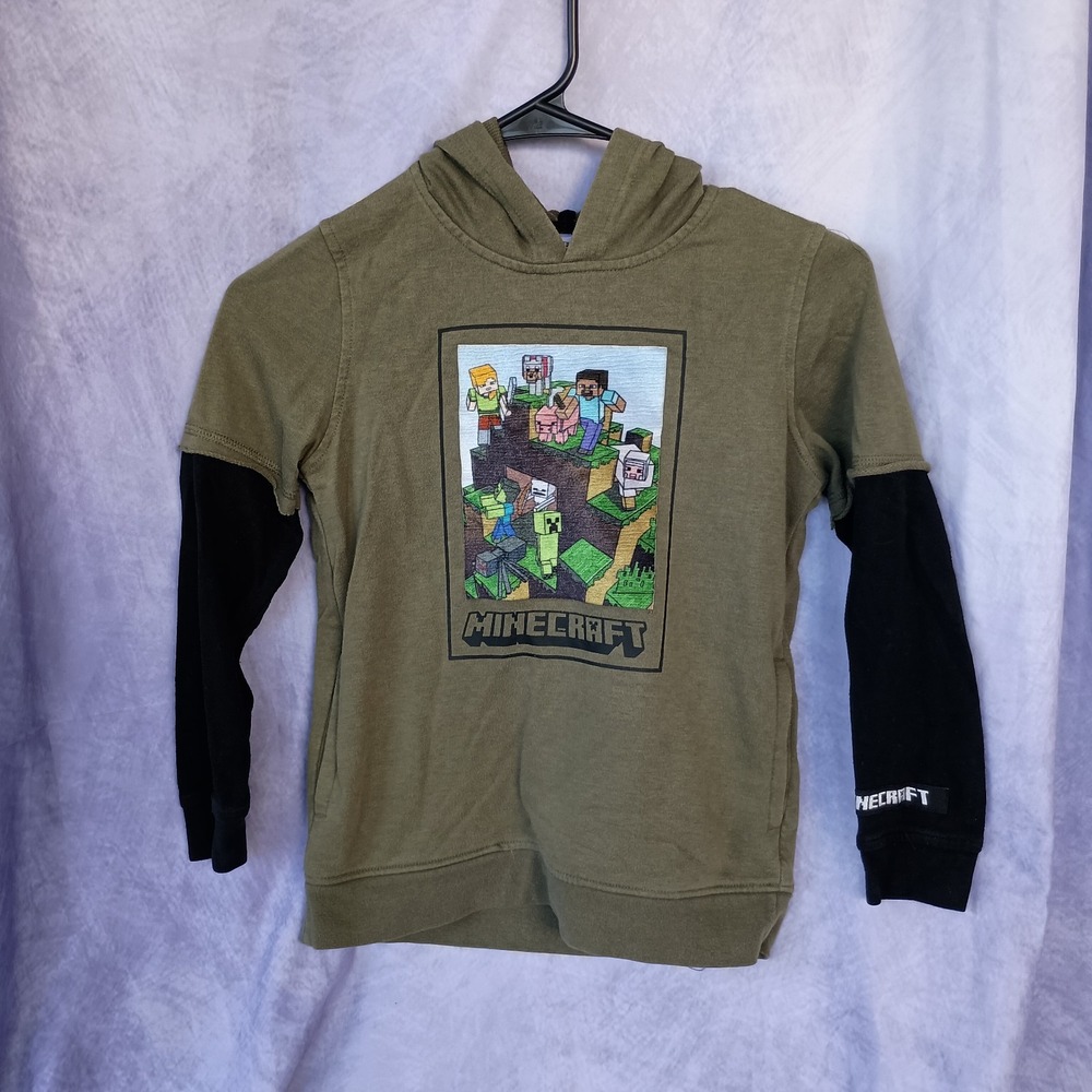 Minecraft Boys Graphic Long Sleeve Layered Hoodie